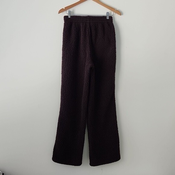 Skims Espresso Chocolate Brown Teddy Sherpa Fuzzy Jogger Sweatpants S (BX16) - Picture 9 of 9
